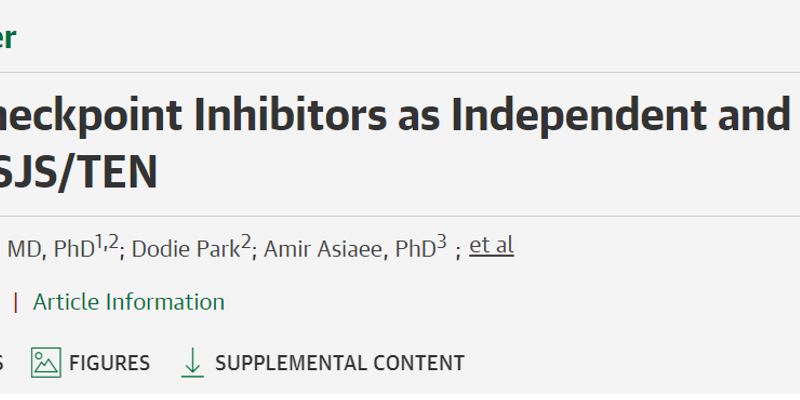 免疫检查点抑制剂副作用:警惕SJS/TEN迟发风险及药物协同作用