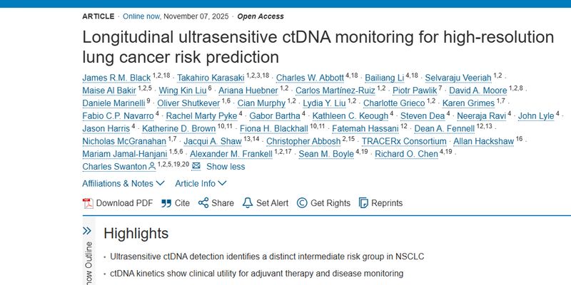 告别术后焦虑：ctDNA液体活检如何精准预测非小细胞肺癌的复发风险？
