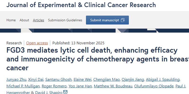 乳腺癌化疗新突破：FGD3蛋白成疗效关键，高表达患者生存期显著延长