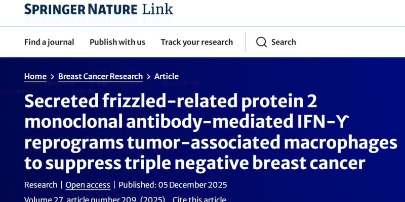 三阴性乳腺癌（TNBC）治疗新突破：SFRP2抗体如何激活免疫细胞，克服化疗耐药？