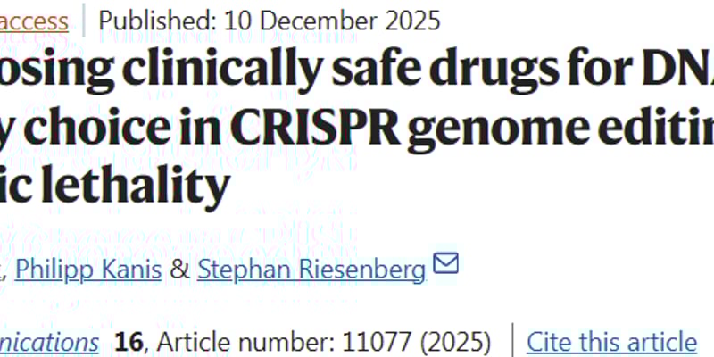 常见药物如何影响癌症精准治疗？CRISPR基因编辑与DNA修复机制深度解析