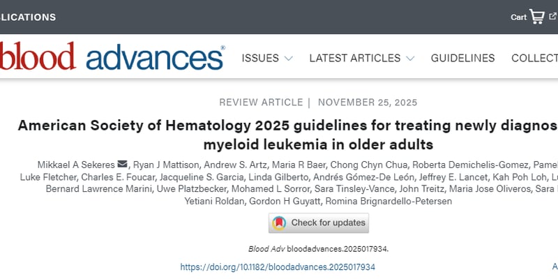 2025老年AML治疗指南发布：维奈克拉领衔，白血病治疗迎来新时代