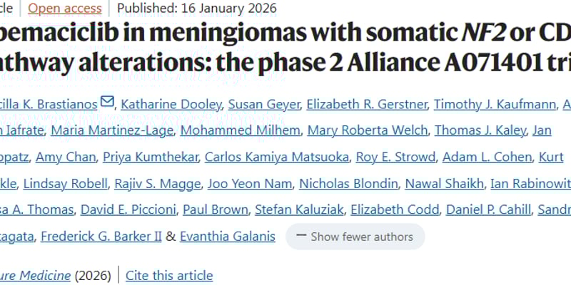 侵袭性脑膜瘤复发怎么办？阿贝西利临床数据惊艳：生存期显著延长，附最新购药渠道解析