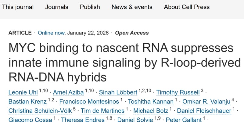 肿瘤为何难缠？《Cell》重磅揭示MYC癌蛋白“蒙蔽”免疫系统新机制