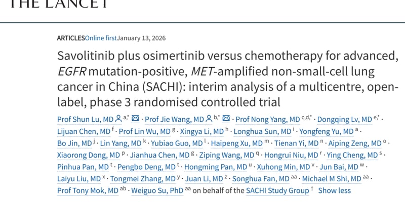 奥希替尼耐药后新希望：赛沃替尼联合方案，破解MET扩增非小细胞肺癌困局