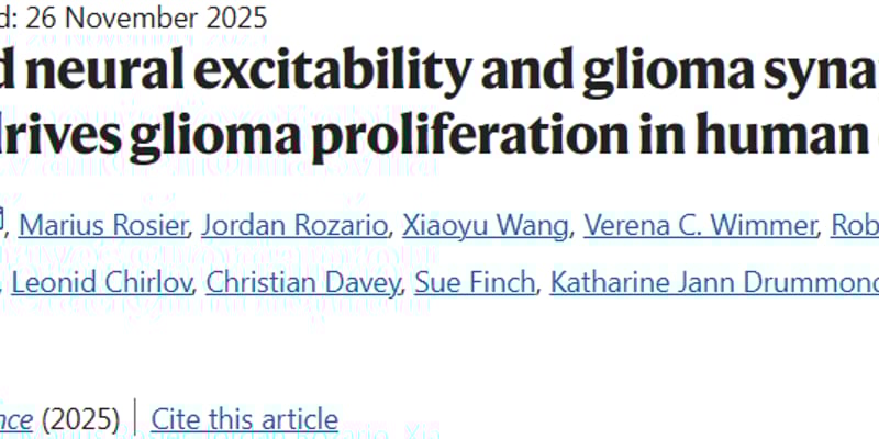 胶质瘤为何难以治疗？最新研究揭示神经活动如何驱动脑癌生长与侵袭性，指明未来新靶点