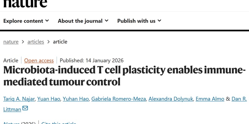 肠道细菌竟是抗癌“特种兵”？《Nature》重磅：分段丝状细菌如何让PD-1免疫治疗效果翻倍？