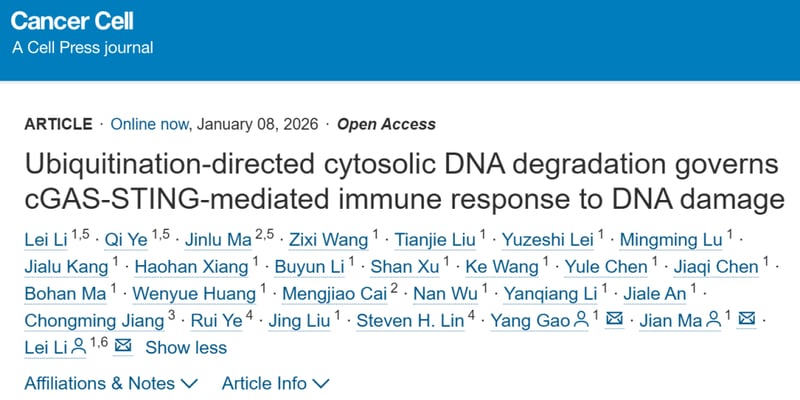 癌症免疫治疗新突破：揭秘DNA损伤与免疫激活的“刹车”机制，USP7抑制剂如何增强放疗效果？