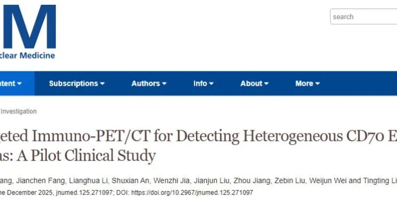 淋巴瘤靶向治疗新工具：CD70免疫PET/CT精准评估表达异质性与疗效监测