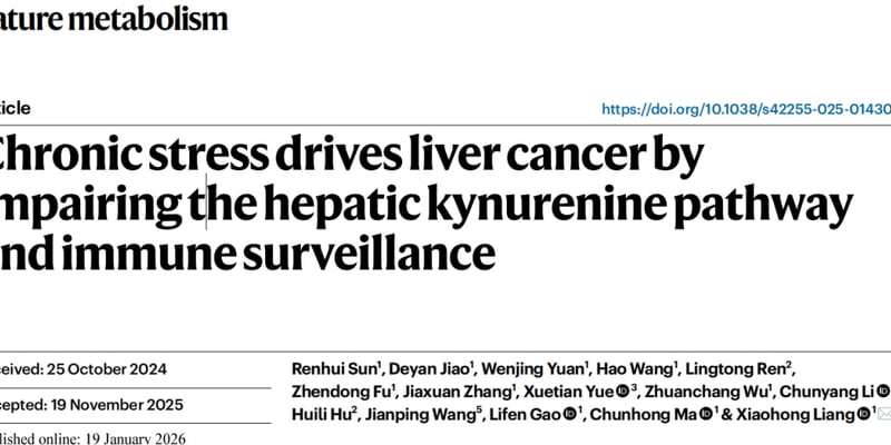 肝癌患者必读！《自然》揭示：慢性压力如何加速肝癌恶化？免疫机制与应对策略深度解析