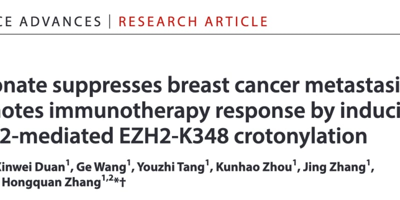 《Science》子刊揭秘：巴豆酸如何抑制乳腺癌转移，并增强免疫治疗效果？抗癌新希望解读