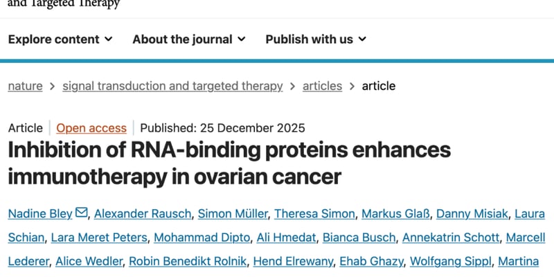 卵巢癌“免疫冷肿瘤”如何变热？IGF2BP1抑制剂联合PD-1阻断剂的最新研究与治疗潜力