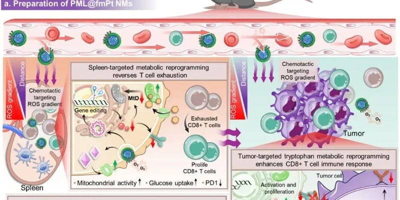 南京大学科研突破：纳米马达靶向脾脏肿瘤，有望逆转T细胞耗竭重塑抗癌免疫力