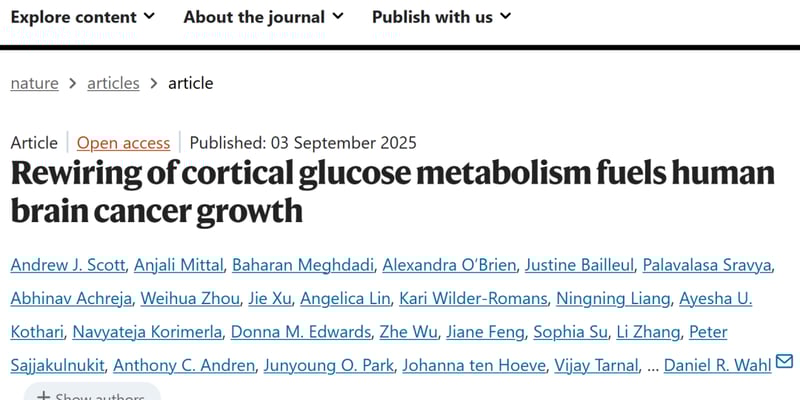 颠覆认知！胶质母细胞瘤“饥饿疗法”新进展：《Nature》揭示丝氨酸代谢，饮食干预有望提升放化疗效果