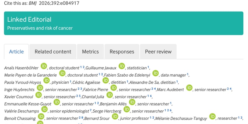 BMJ重磅研究：并非所有食品防腐剂都安全！揭示哪些可能增加癌症、乳腺癌风险，我们该如何选择？