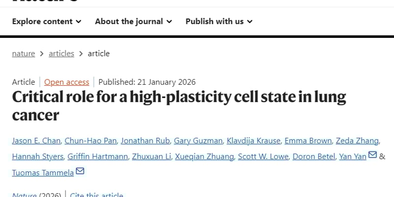 破解癌症耐药复发关键！《Nature》揭秘“变形细胞”HPCS，肺癌治疗新希望