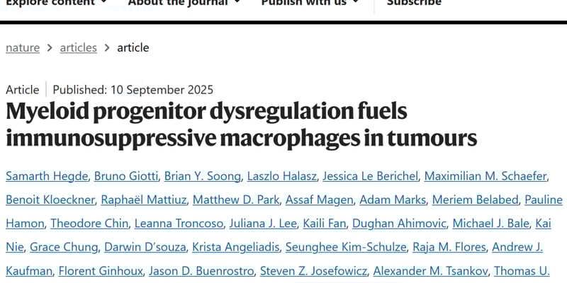 Nature重磅：肺癌免疫治疗为何常失效？肿瘤“改造”免疫细胞机制揭秘，新疗法有望逆转！