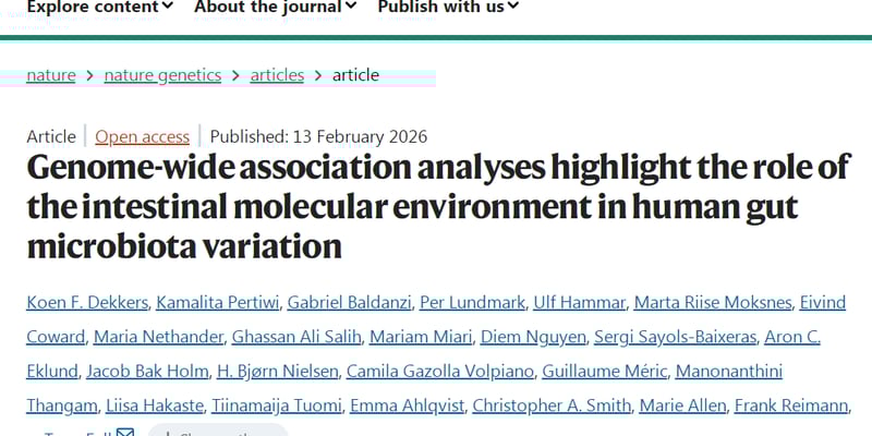 2.8万人大数据揭示：基因与肠道菌群的深层联络，如何影响你的健康密码？