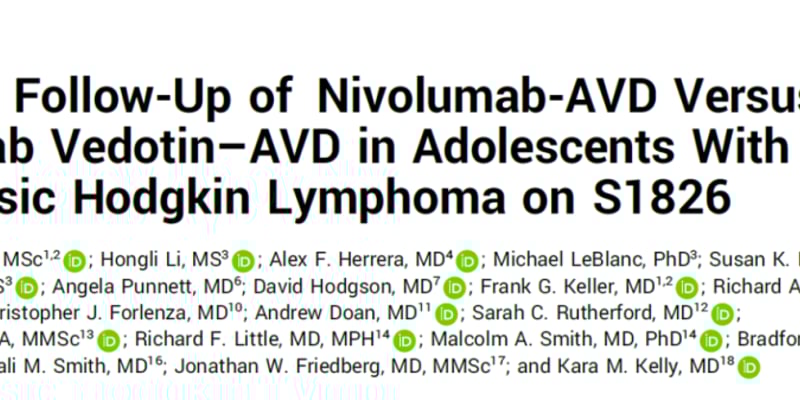 纳武利尤单抗革新青少年晚期霍奇金淋巴瘤治疗：3年随访PFS数据突破！