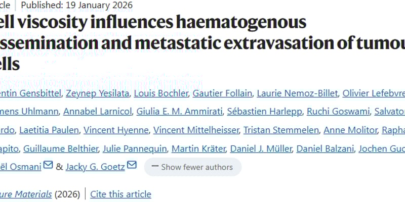 癌症转移新发现：肿瘤细胞“黏度”如何成为扩散与治疗的关键靶点？
