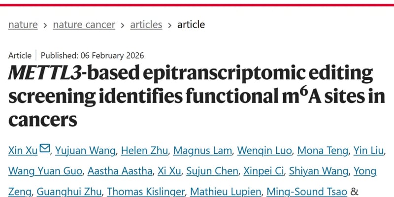m6A RNA修饰：前列腺癌治疗的精准突破与新希望，南方医科大学揭示CHD9抑癌机制