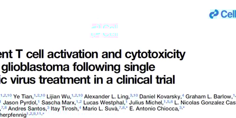 重磅！单次注射溶瘤病毒改写“癌王”胶质母细胞瘤结局，中位生存期实现大突破