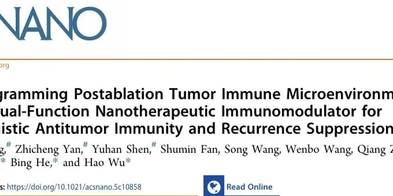 肝癌/结直肠癌消融后怕复发？北肿团队研发纳米黑科技，双重逆转免疫抑制！