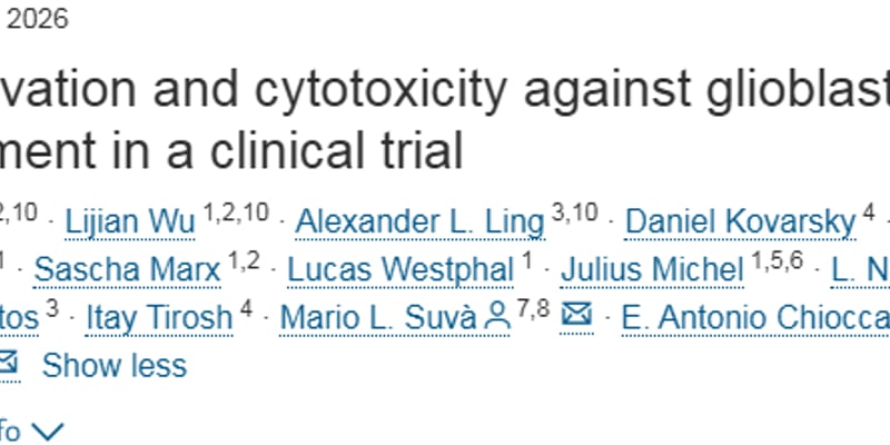 脑瘤家属必看：单次注射“溶瘤病毒”打破20年治疗僵局，让T细胞攻入肿瘤深处