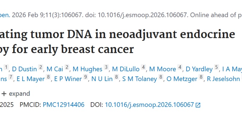 早期乳腺癌NET治疗新突破：ctDNA动态监测如何精准预判复发风险？
