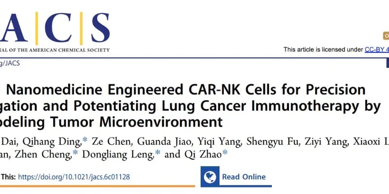 突破实体瘤“堡垒”！NIR-II纳米导航CAR-NK细胞为肺癌开启精准免疫新时代