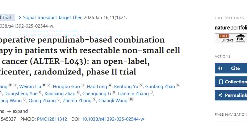 可切除肺癌手术前后怎么治？派安普利单抗联合安罗替尼方案：病理缓解率最高达76%