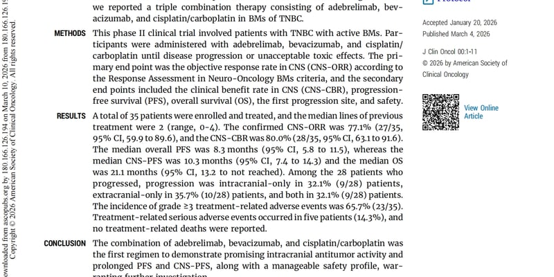 三阴性乳腺癌脑转移怎么治？ABC方案疗效与副作用详解