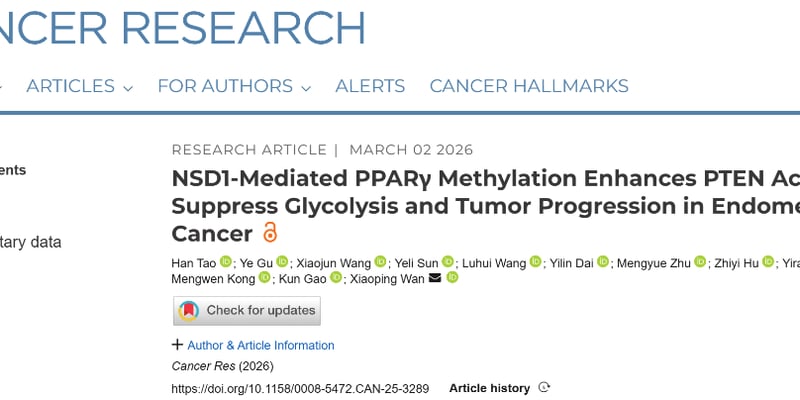 子宫内膜癌为何“嗜糖”更凶？NSD1-PPARγ-PTEN轴与AKT靶向治疗思路一次讲清