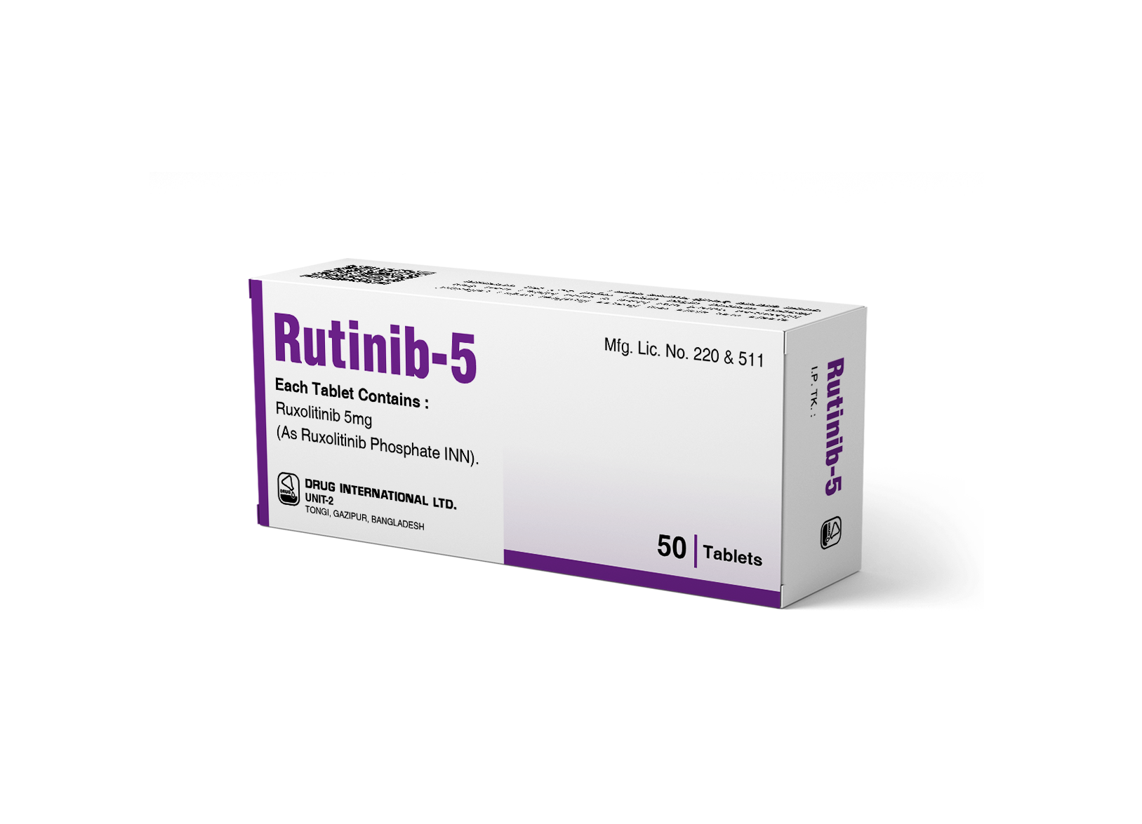 芦可替尼 Ruxolitinib (Drug International) 1 ruxolitinib-5mg-50t-drug-international