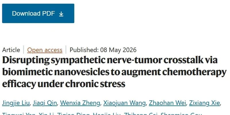焦虑压力大导致化疗耐药？华科大前沿研究：普萘洛尔联合吉西他滨攻克胰腺癌耐药