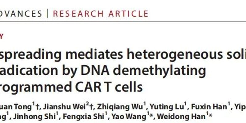 地西他滨编程CAR-T细胞：突破实体瘤异质性瓶颈，如何调动内源免疫彻底清扫肿瘤